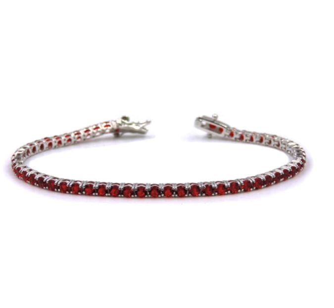 Pulsera Tennis Silver 925 ROJO