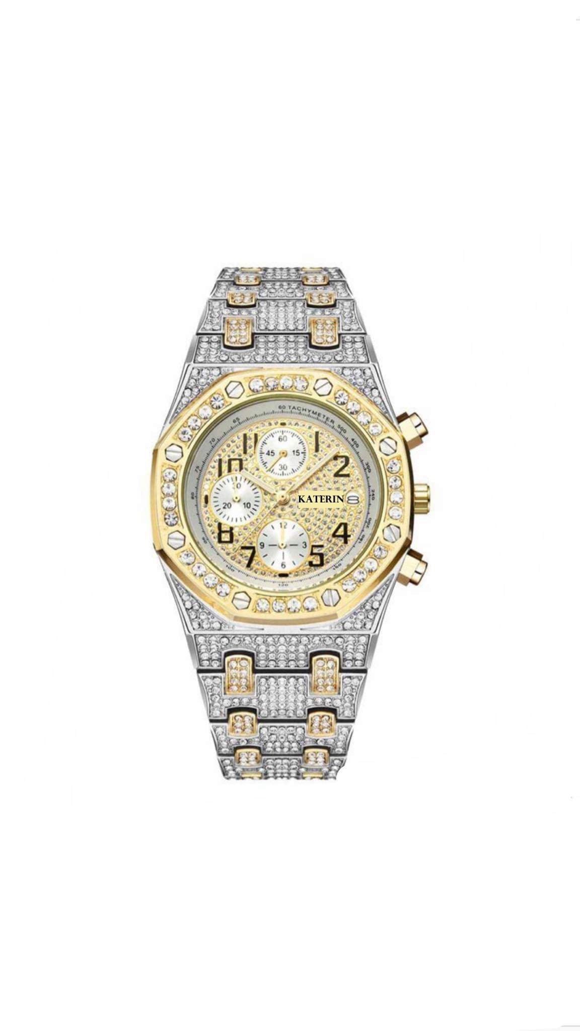 Reloj  KATERIN “Silver & Gold” con numeri