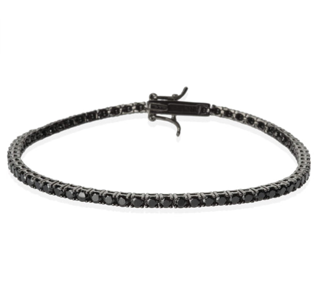 Pulsera Tennis  Silver 925 - Negro