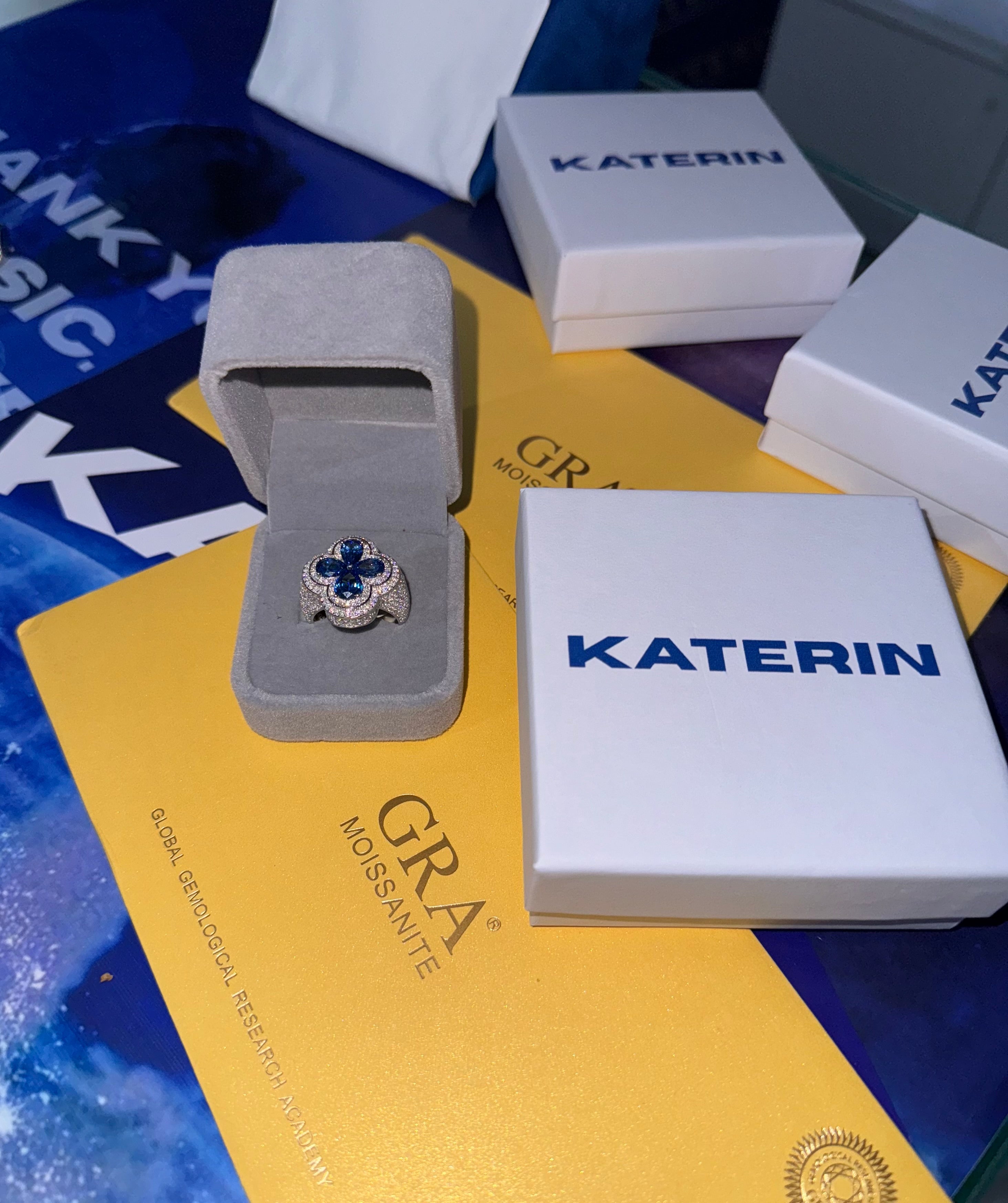 Anillo “Blu KATERIN” Silver925 - Moissanite