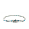 Pulsera TENNIS BIANCO & AZZURRO ARGENTO 925 (3MM)