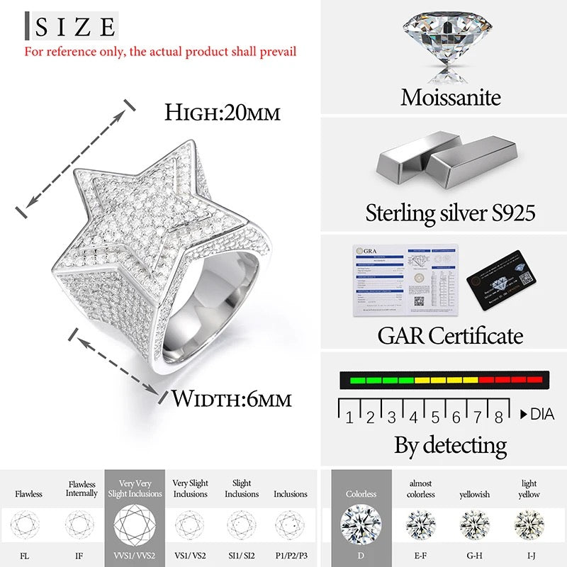 Anillo “STAR” Silver925 - Moissanite