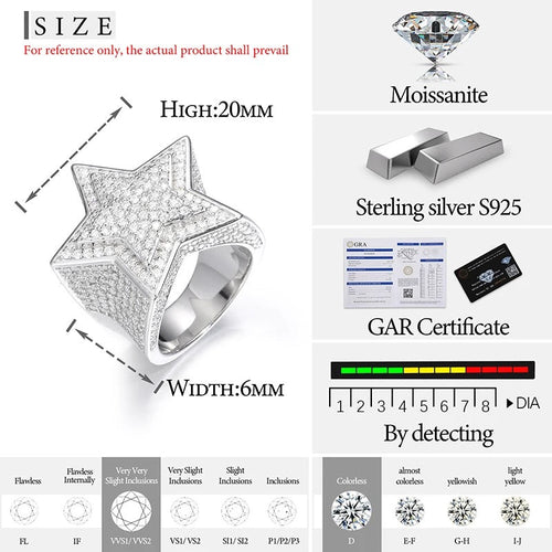 Anillo “STAR” Silver925 - Moissanite