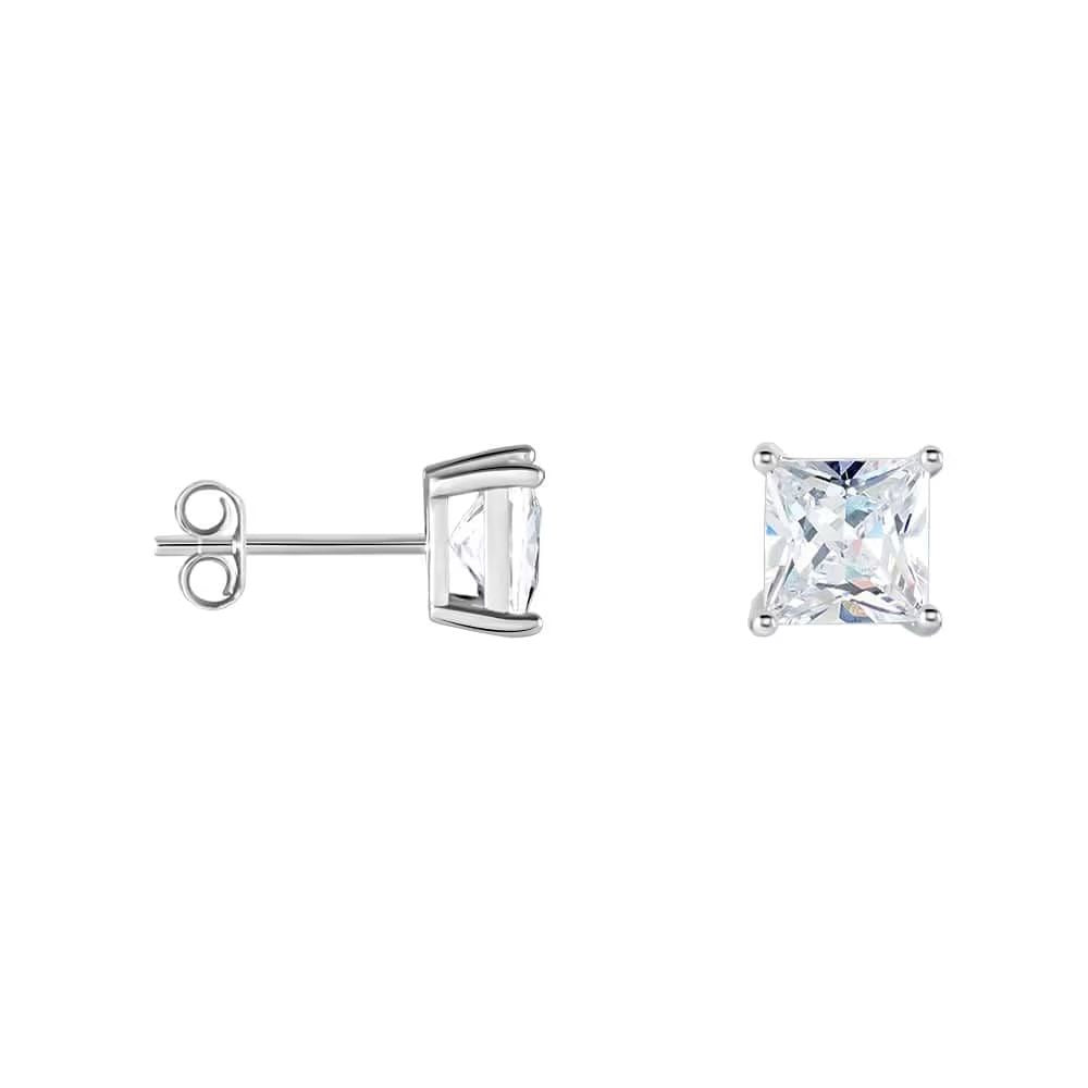 Pendientes "PUNTO LUZ" PLATA 925 8X8MM