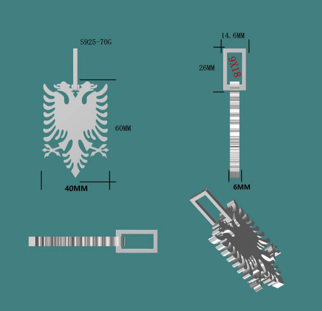 Colgante "ALBANIA DRIP" Silver 925 - Moissanite