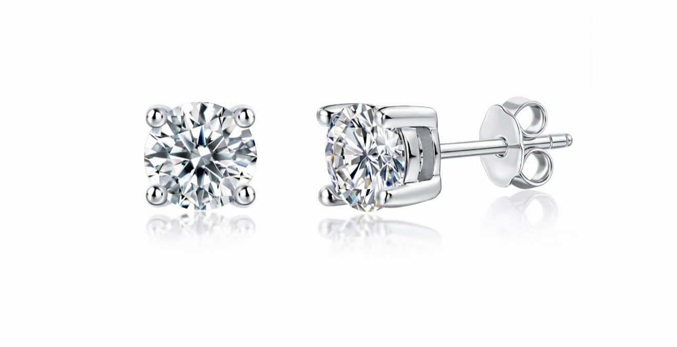 Pendientes “PUNTO LUCE” PLATA 925 - Moissanite