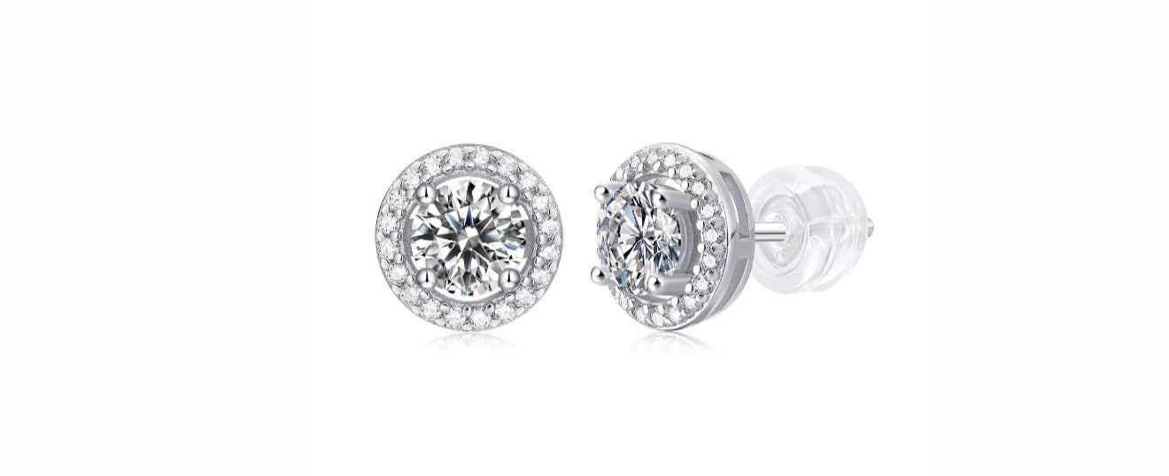 Pendientes " MINI TUPAC " PLATA 925 - MOISSANITE