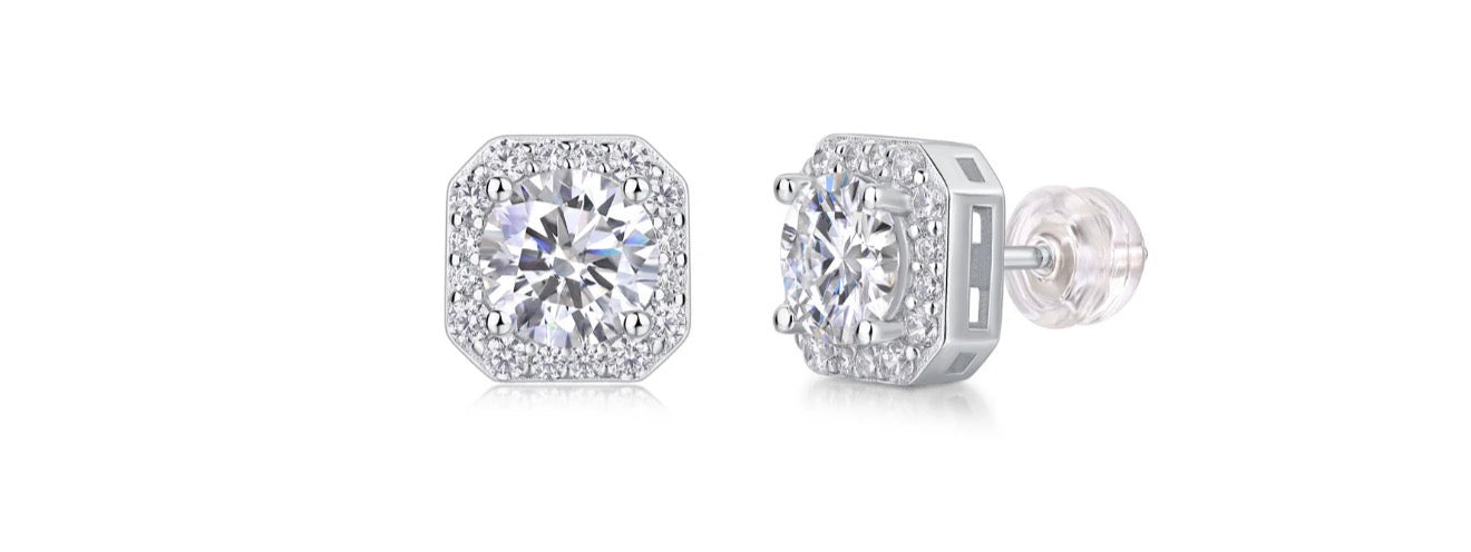 Pendientes " MINI DRIPPY " PLATA 925 - MOISSANITE